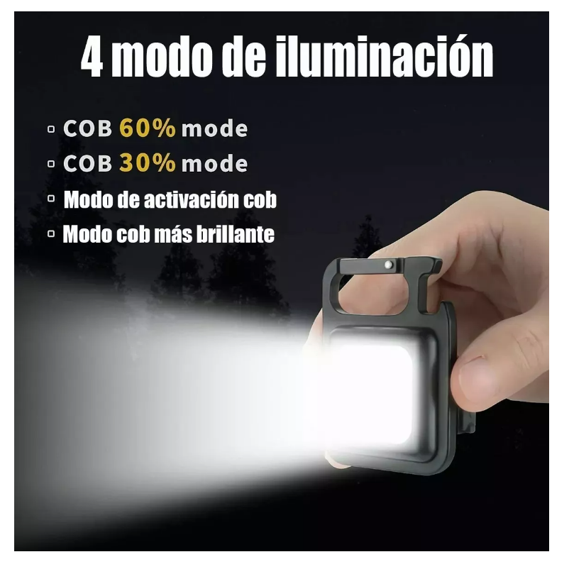 "Mini Linterna LED de Mano – Llavero Multifunción Recargable USB"