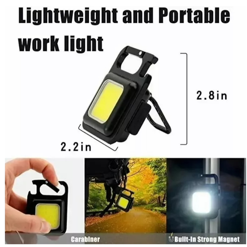 "Mini Linterna LED de Mano – Llavero Multifunción Recargable USB"