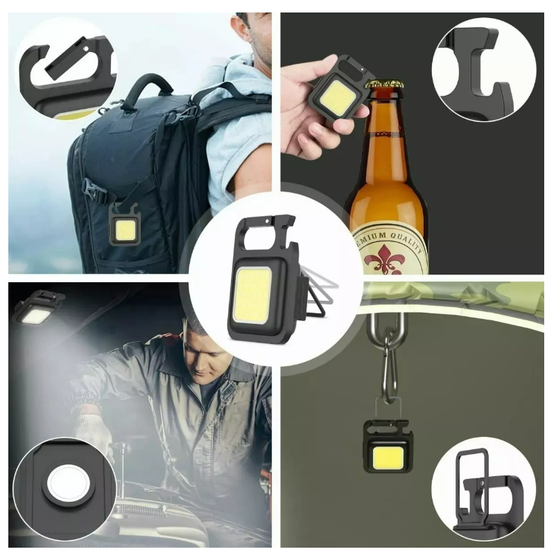 "Mini Linterna LED de Mano – Llavero Multifunción Recargable USB"